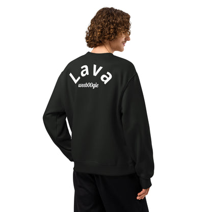Lava Oversized Heavyweight Unisex Sweatshirt - 60% Airlume Combed Ring-Spun Cotton, 40% Polyester Fleece, 10oz Fabric Weight - Relaxed Oversized Fit with Dropped Sleeves - Perfect for Streetwear Layering and Everyday Comfort - wee b00gie store