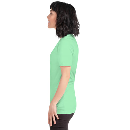 Unisex Staple T-Shirt with 'A Riff Hit Hard' Design and wee b00gie Logo - 100% Airlume Combed Ring-Spun Cotton with Side-Seamed Construction - Classic Fit with Shoulder-to-Shoulder Taping - Perfect for Music Lovers and Dance Enthusiasts - wee b00gie store