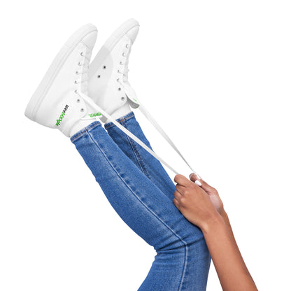 Women's High Top Canvas Shoes Sneakers - Polyester Canvas Upper with EVA Rubber Outsole - Classic High-Top Style with Faux Leather Toe Cap - Perfect for Dance Enthusiasts and Stylish Everyday Wear - wee b00gie store