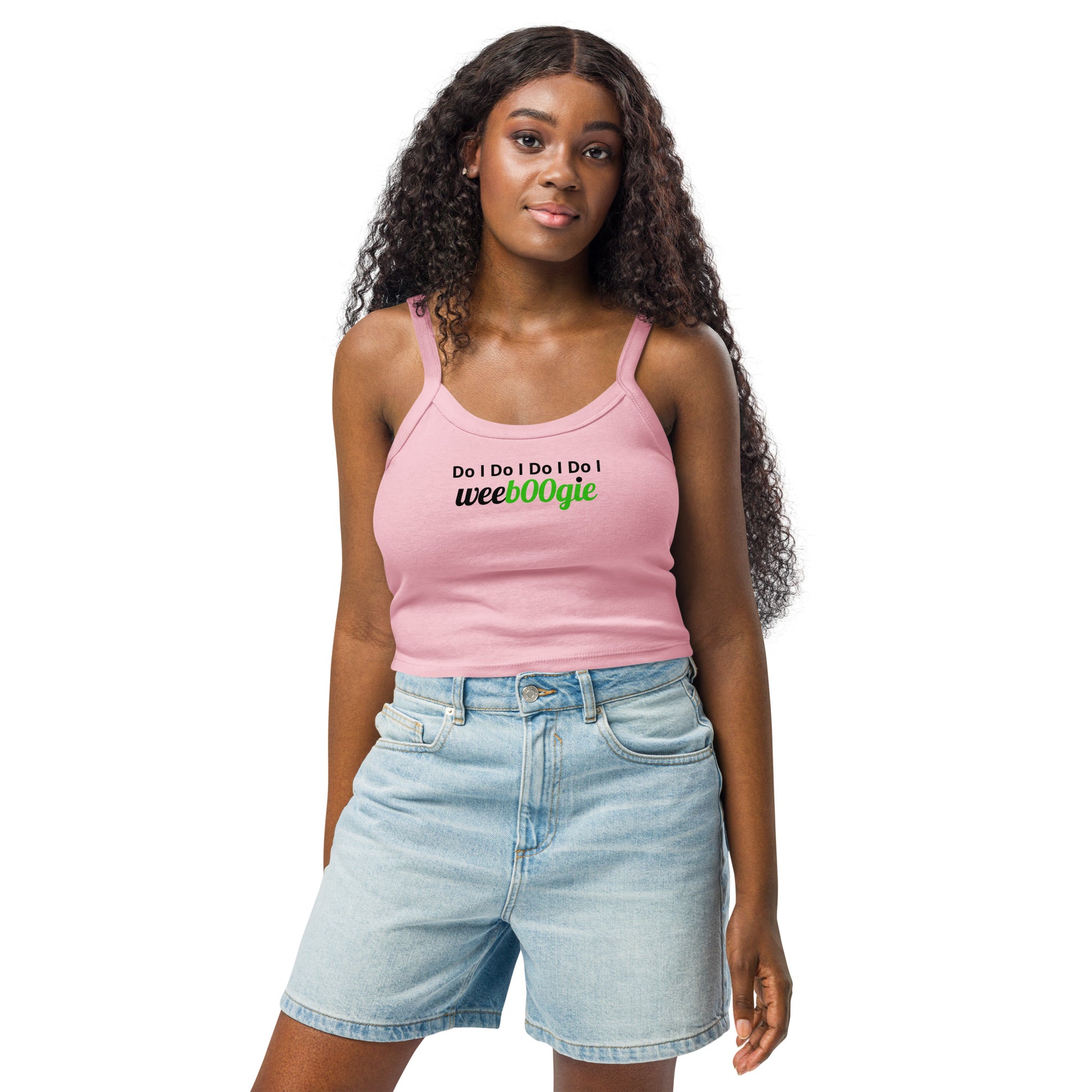 Do I Do I Do I Do I wee b00gie Fun Twist Pun on the Traditional I Do Bridal Tank Top Vest in White Pink and Blue