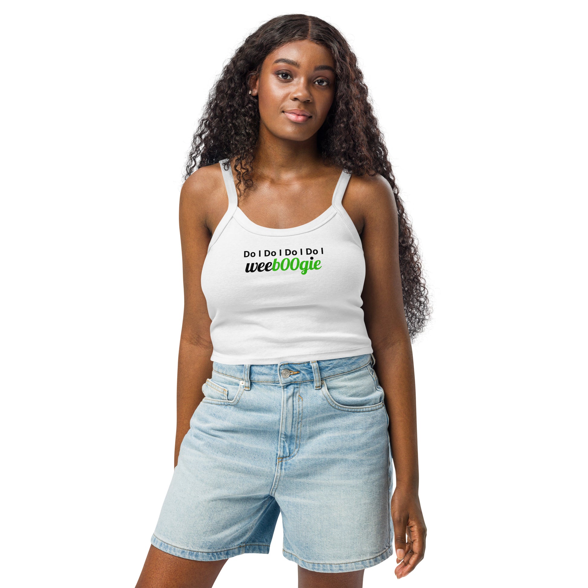 Do I Do I Do I Do I wee b00gie Fun Twist Pun on the Traditional I Do Bridal Tank Top Vest in White Pink and Blue